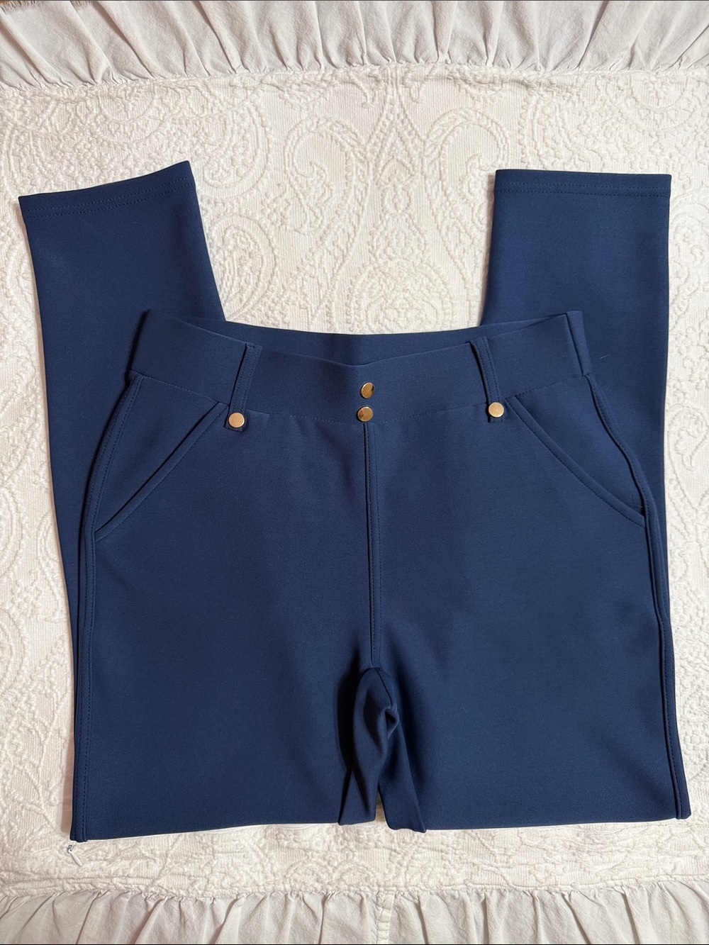 Navy Blue Slim Ponte Pants Size Small